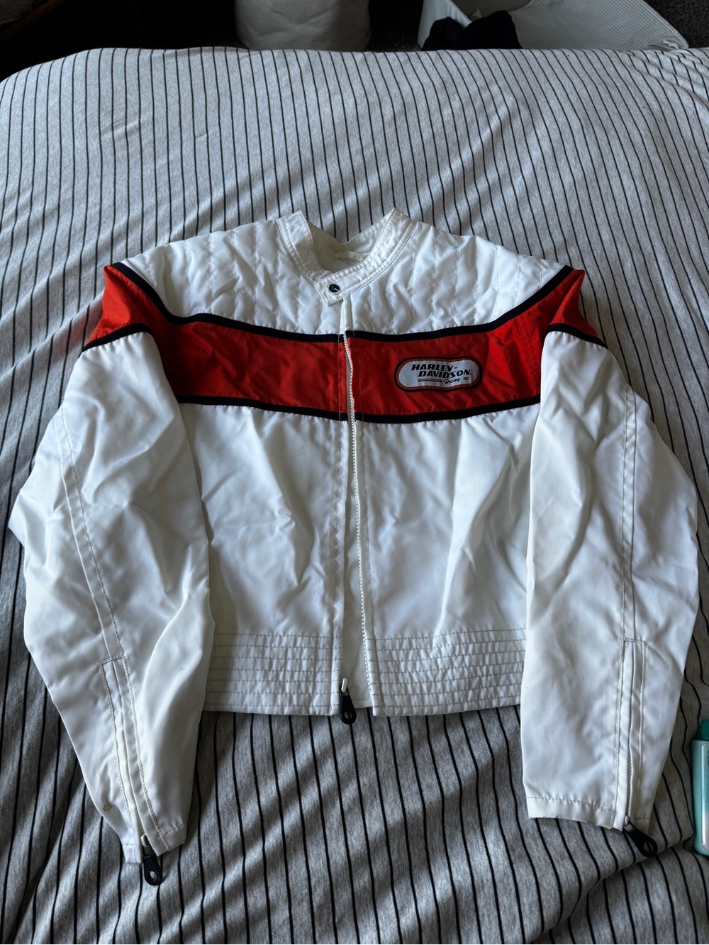 Harley-Davidson White and Black Windbreaker with Eagle Patch